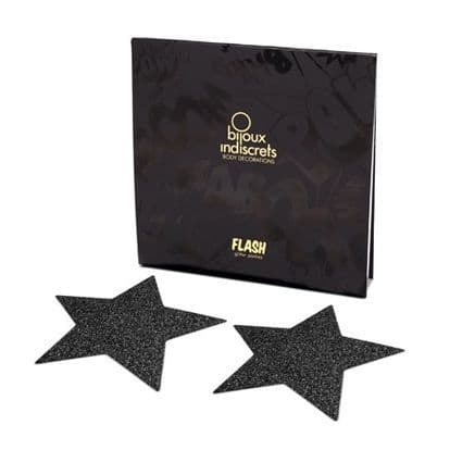BIJOUX - INDISCRETS SCHWARZE STAR-FLASH-NIPPELKAPPEN 2