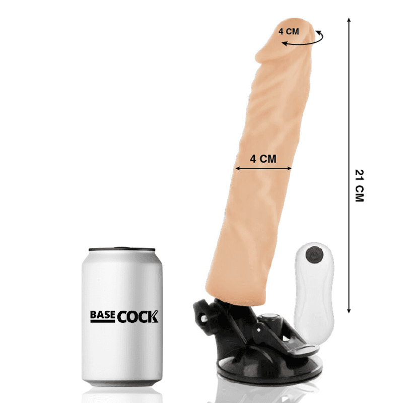 BASECOCK - VIBRATORE REALISTICO TELECOMANDO NATURALE 21 CM -O- 4 CM 2