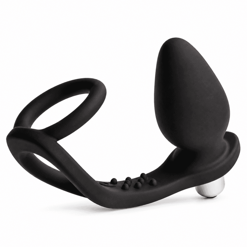 ROCKS-OFF - VIBRATORE PROSTATICO RO-ZEN CON DOPPIO ANELLO E 7 VELOCITÀ, NERO ONICE 2