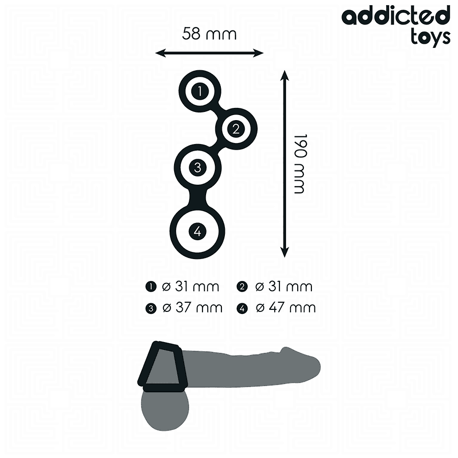 ADDICTED TOYS - PRSTEN ZA PENIS S RAZDJELNICIMA ZA TESTISE 4