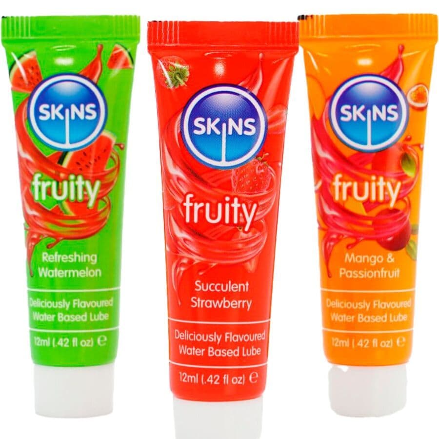 SKINS, FRUCHTIGES GLEITMITTEL-SET WASSERMELONE, ERDBEERE & MANGO GLEITMITTEL 3 x 12 ML 2