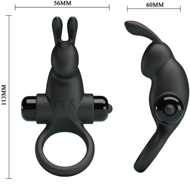 PRETTY LOVE - VIBRATING RING + RABBIT CLITORIS STIMULATOR 10 VIBRATIONS BLACK 3