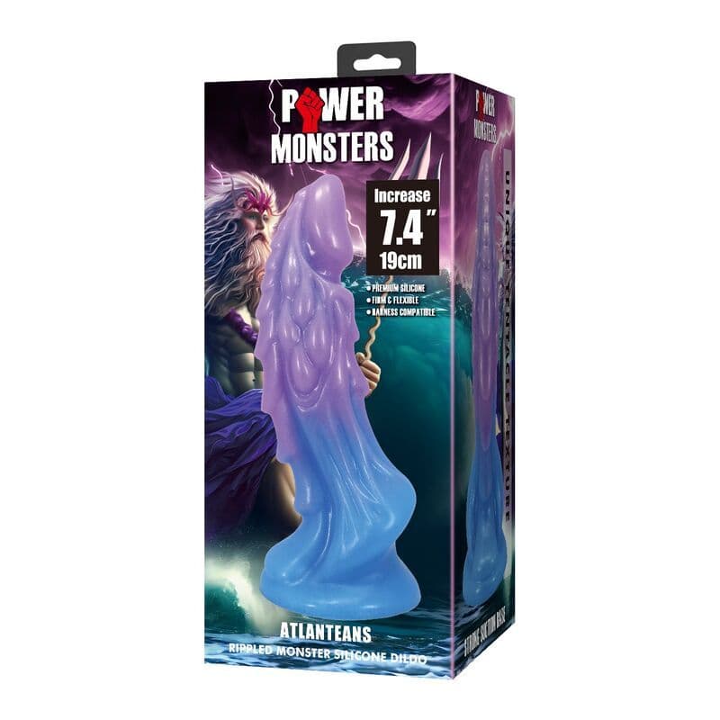POWER MONSTERS - ATLANTEANS REALISTIC DILDO WITH SUCTION CUP 19 CM Ø 5 CM BLUE & PURPLE 3
