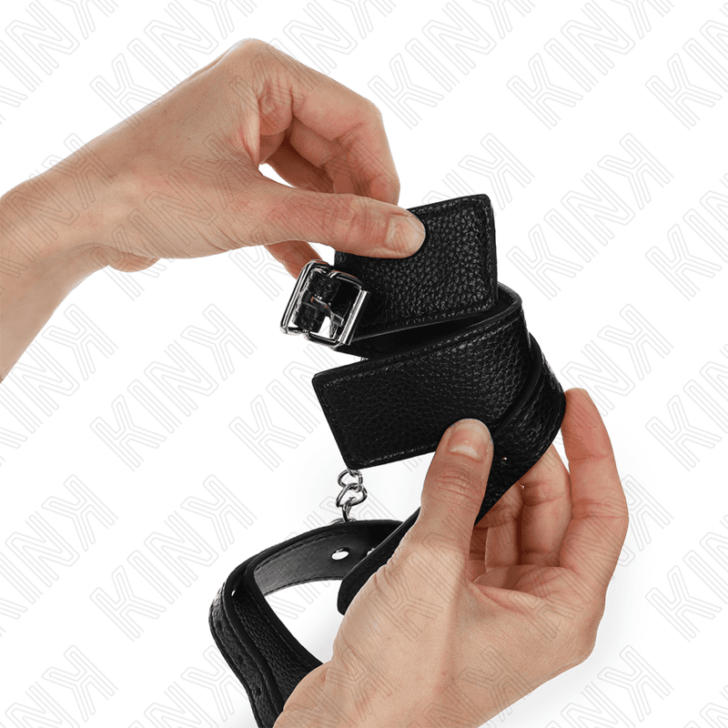 KINK - SNAKE PATTERN WRIST RESTRAINTS BLACK ADJUSTABLE 20-28 CM X 5.4 CM 3