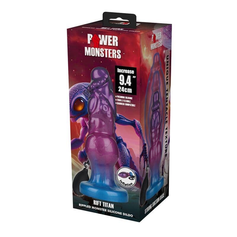 POWER MONSTERS - RIFT TITAN BICOLOR INFLATABLE FANTASY SILICONE DILDO 24 CM Ø 5 CM 2