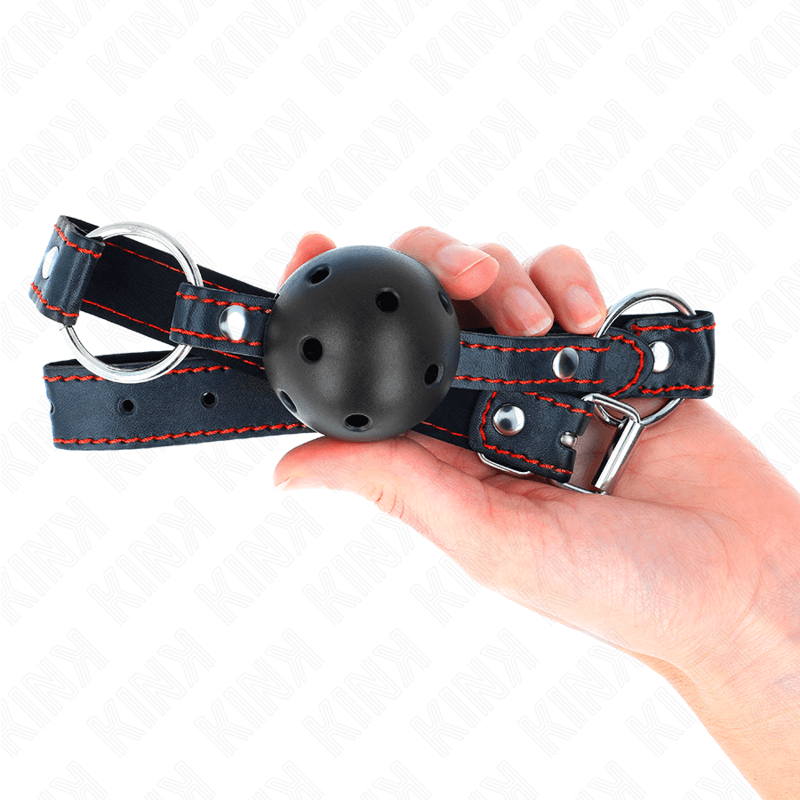 KINK - BALL GAG HOLLOW HARD NERO MODELLO 2 65 x 2,5 CM 3