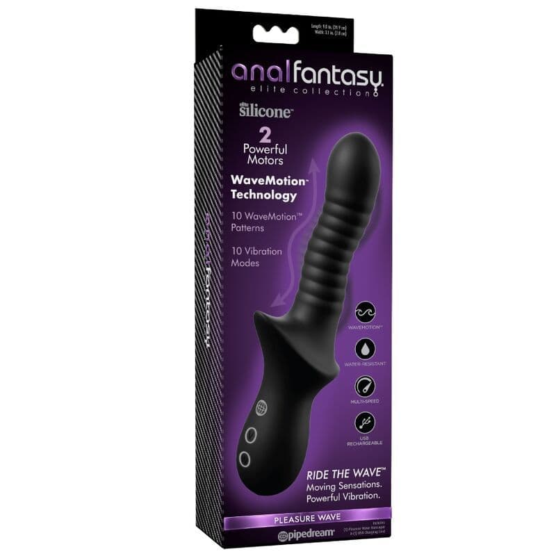 ANAL FANTASY ELITE - Pleasure Wave punljivi crni analni masažer 3
