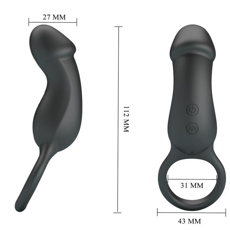 PRETTY LOVE - TRAE VIBRATING BLACK RING WITH STIMULATOR 4