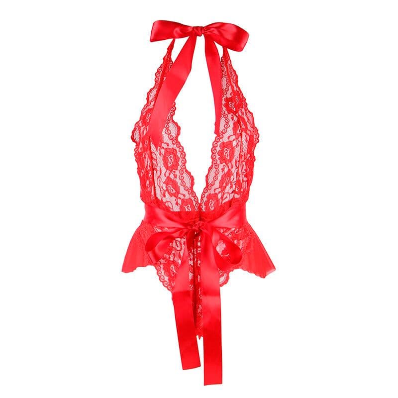 SUBBLIME - 953973 SEXY BODY WITH RUFFLES + BELT RED S/M 4