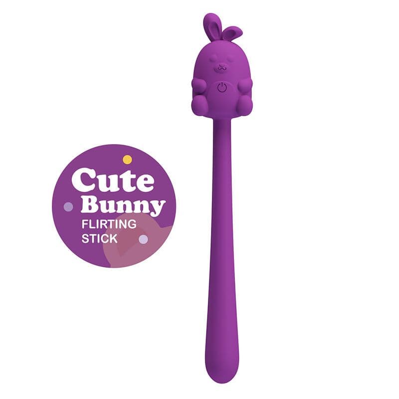 PRETTY LOVE - Cute Bunny Flirting Stick Prožna vibrator USB napolnljiva, vijolična