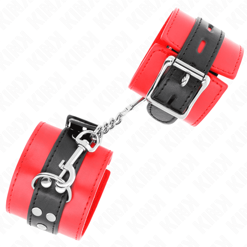 KINK - WRIST RESTRAINTS RED WITH BLACK BELT ADJUSTABLE 17-28 CM X 6 CM 3