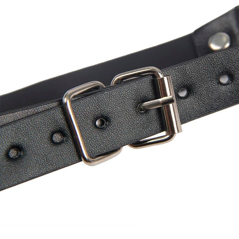 SUBBLIME - 953720 BONDAGE LEATHER STRAP BREATH CLAMPS NERO TAGLIA UNICA 4