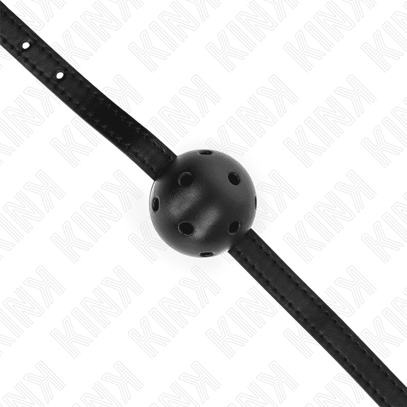 KINK SIMPLICITY PREDUŠNI USTNI GAG S KROGLO 4,5 CM, ČRN, 62 X 1,5 CM 4