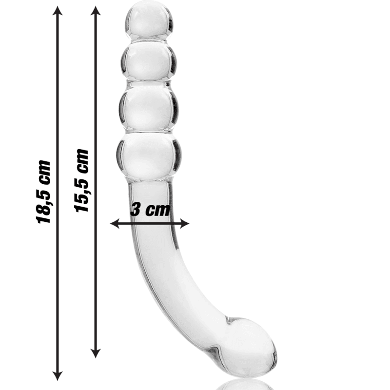 NEBULA SERIES BY IBIZA, STEKLENI DILDO MODEL 14, BOROSILIKATNO STEKLO, PROZOREN, 18,5 CM, PREMER 3 CM 3