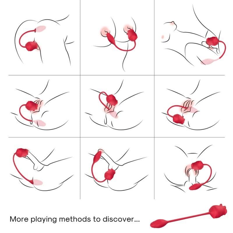 ARMONY - PINK 2 IN 1 SUCTION STIMULATOR & VIBRATOR 10 MODES WITH RED TAIL 2