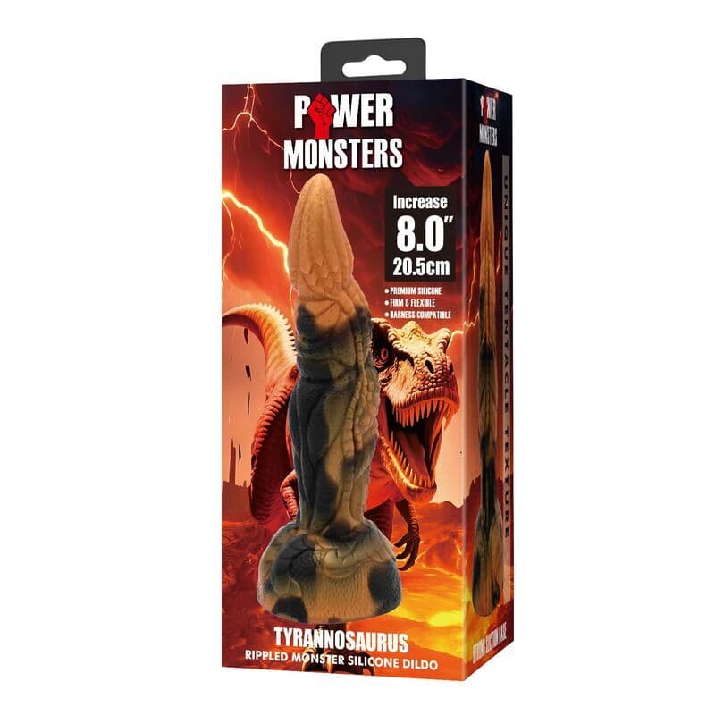 POWER MONSTERS - TYRANNOSAURUS BICOLOR FANTASY SILICONE DILDO 20.5 CM Ø 5 CM 2