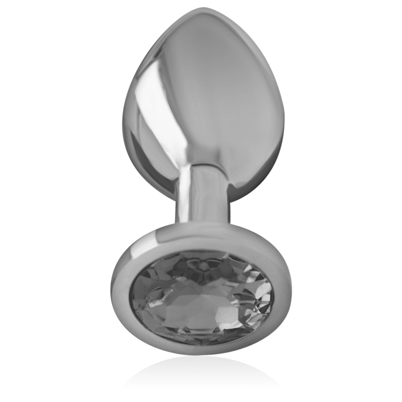 INTENSE - ALUMINUM METAL ANAL PLUG WITH BLACK GLASS SIZE L 2