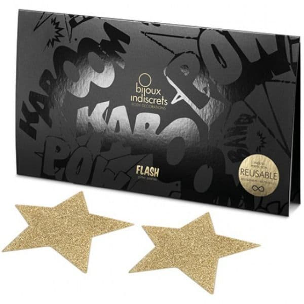 BIJOUX - INDISCRETS COPRI CAPEZZOLI FLASH GOLDEN STAR 4