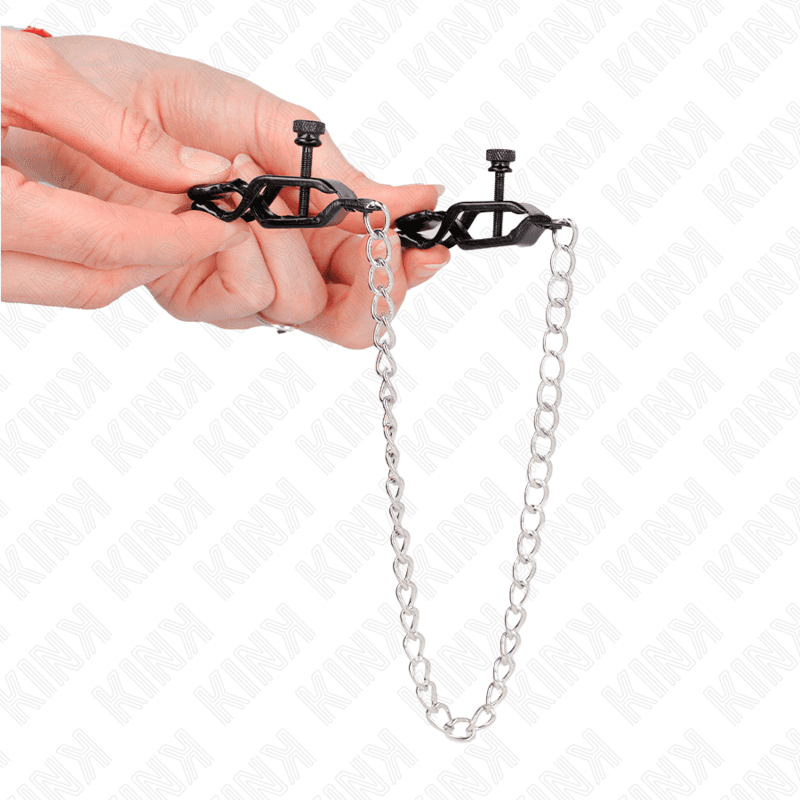 KINK - FLACHE KETTE NIPPELKLEMMEN SILBER 30 CM 4