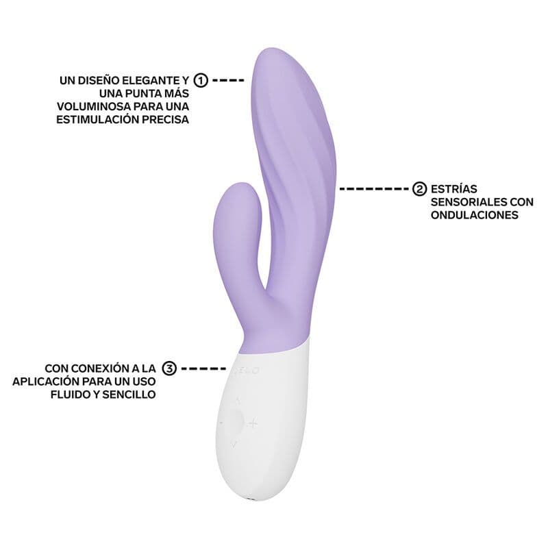 LELO - Ina Twist rabbit vibrator za G-točko in klitoris, sivka 3