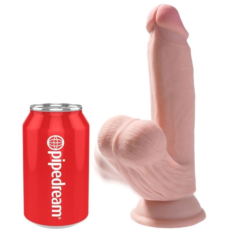 KING COCK - PLUS 3D DILDO SWINGING BALLS 15.2 CM HELLE HAUT 2