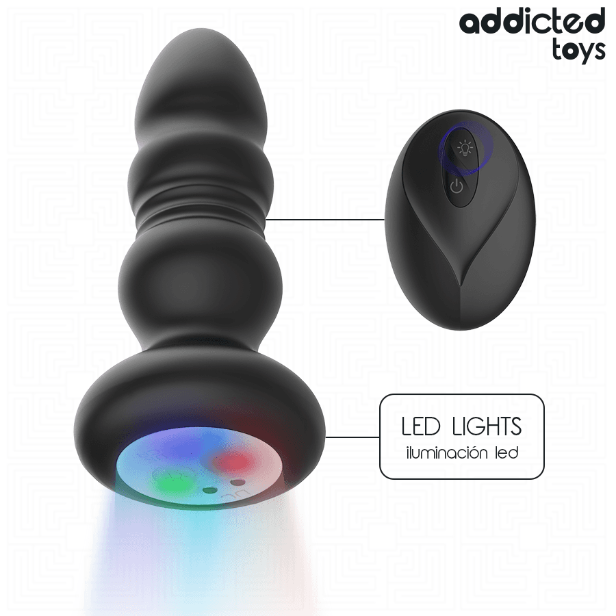 ADDICTED TOYS - POTISNI VIBRIRAJUĆI ANALNI ČEP S LED-SVJETLOM I DALJINSKIM UPRAVLJAČEM 2