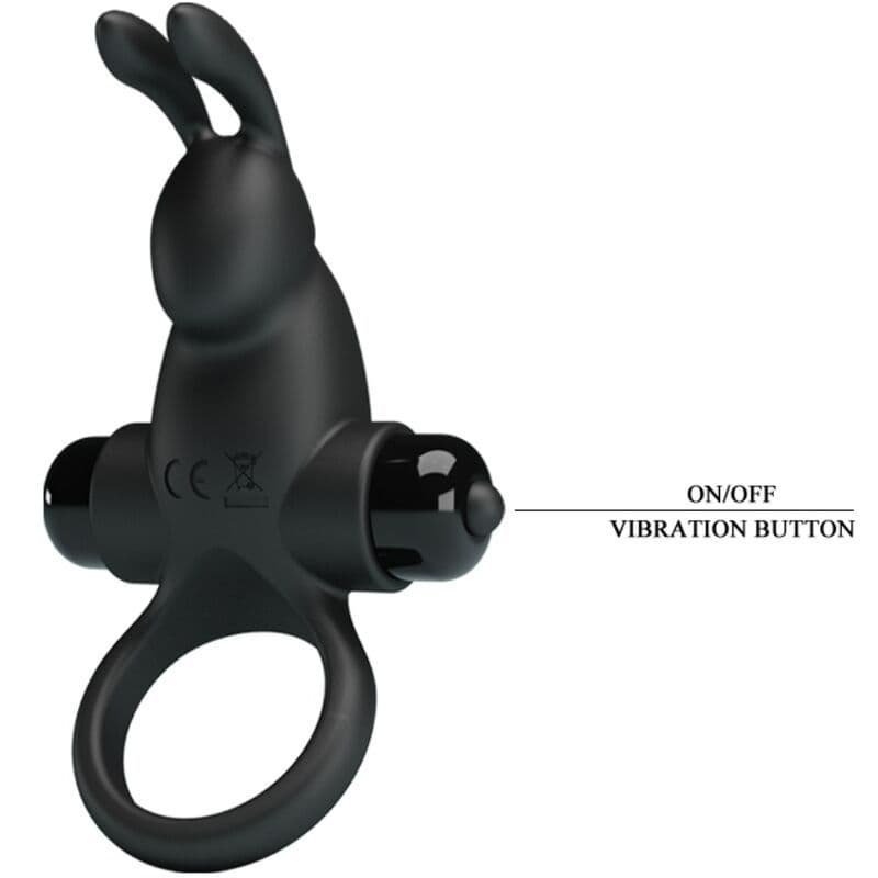 PRETTY LOVE - VIBRATING RING + RABBIT CLITORIS STIMULATOR 10 VIBRATIONS BLACK 4