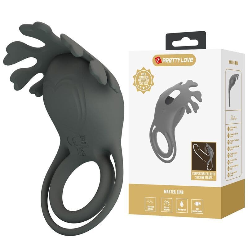 PRETTY LOVE - RECHARGEABLE VIBRATING RING WITH STIMULATOR 3
