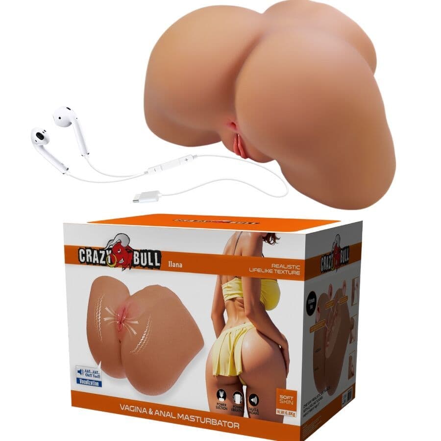 CRAZY BULL - ILANA REALISTIC FEMALE BUTT VIBRATOR AND SUCKER WITH SOUND 6.8 KG 2