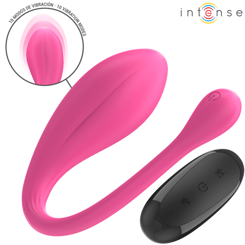 INTENSE - JANICE U VIBRATOR DOUBLE STIMULATION 10 VIBRATIONS PINK REMOTE CONTROL 2