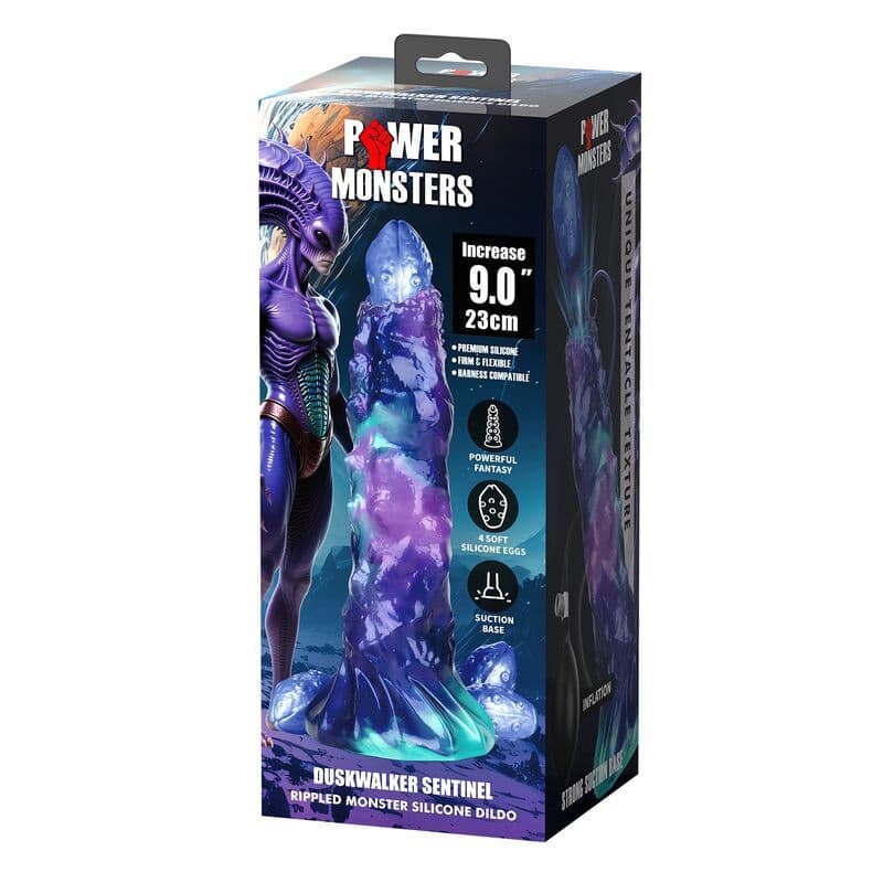 POWER MONSTERS - DUSKWALKER SENTINEL TRICOLOR INFLATABLE FANTASY SILICONE DILDO 23 CM Ø 5 CM 2