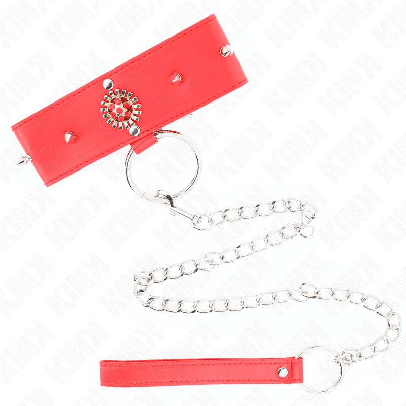 KINK - RED DIAMOND NECKLACE WITH BELT 65 CM AJDUSTABLE 35-51 CM X 7 CM 2