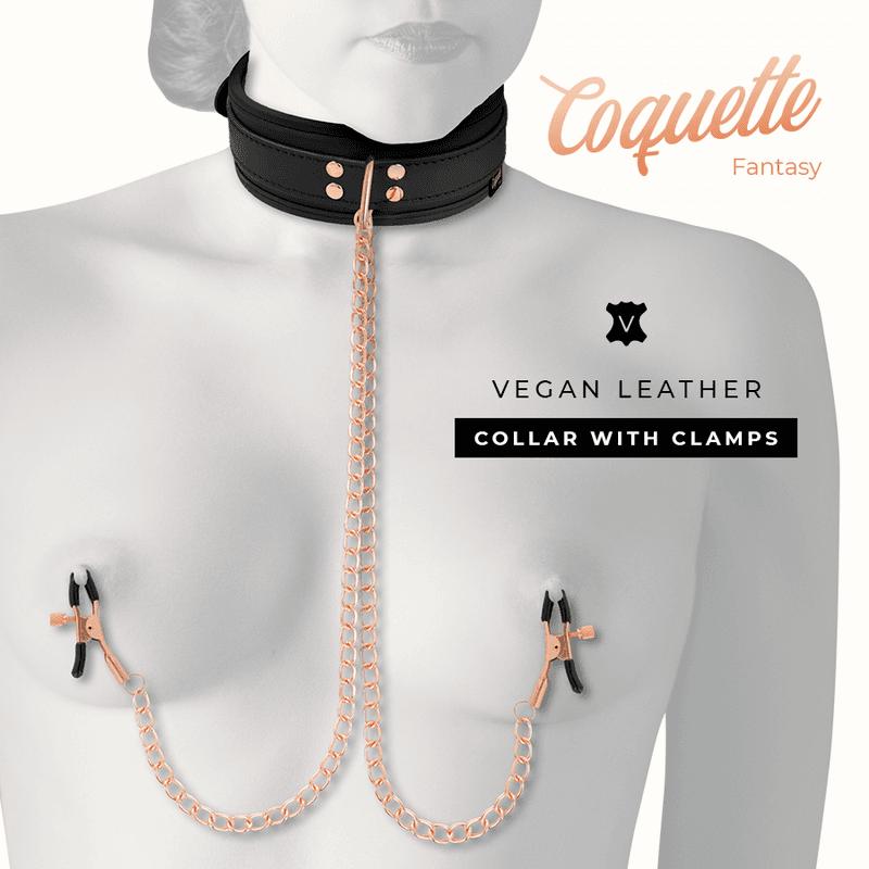 COQUETTE CHIC DESIRE - FANTASY NIPPLE CLAMP NECKLACE WITH NEOPRENE LINING 2