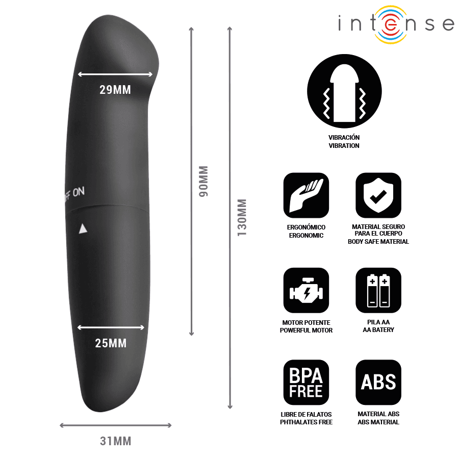 INTENSE - Phil G-točka vibrator crni 13 cm 3
