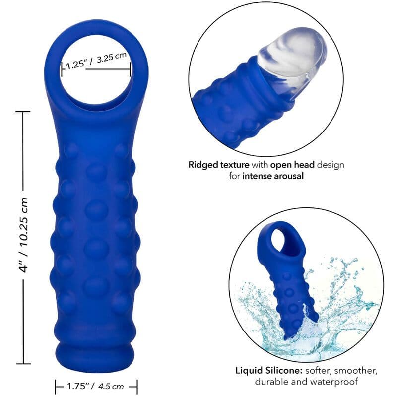 CALEXOTICS - ADMIRAL BEADED OVOJ ZA PENIS IZ TEKOČEGA SILIKONA, MODER 4