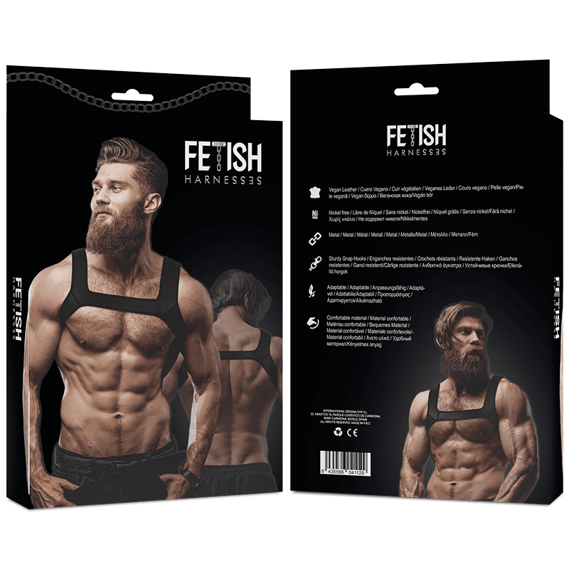 FETISH SUBMISSIVE ATTITUDE - NEOPRENE CHEST HARNESS FOR MEN SIZE L 2