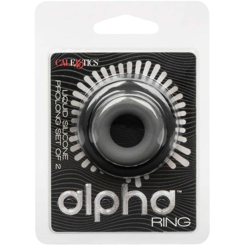 CALEXOTICS - ALPHA PROLONG KOMPLET 2 PRSTENA ZA PENIS, SIVI 2