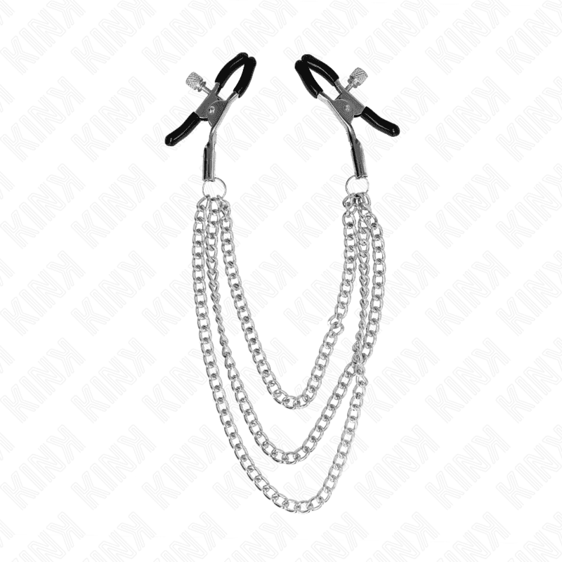 KINK - NIPPLE CLAMPS WITH 3 CHAINS SILVER 20/23/28 CM 2