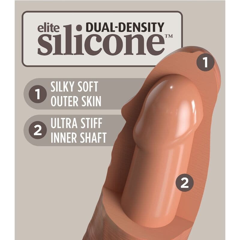 KING COCK - ELITE REALISTIC SILICONE DILDO 17.8 CM CARAMEL 4