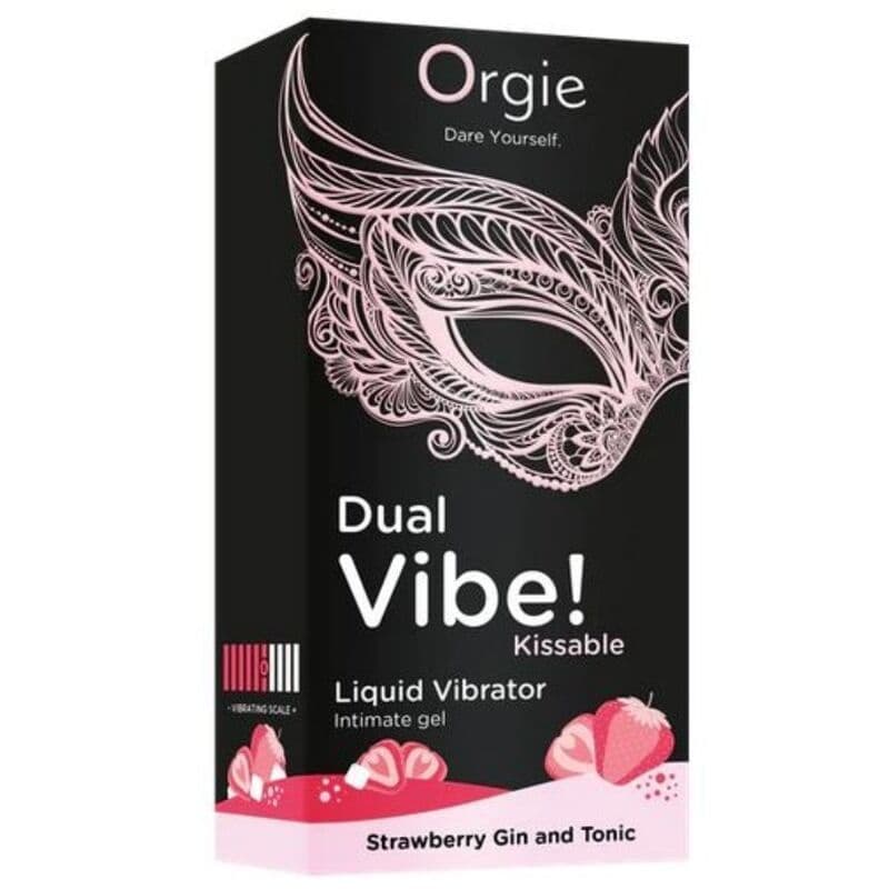 ORGIE - DUAL VIBE! STRAWBERRY GIN AND TONIC KISSABLE LIQUID VIBRATOR 15 ML 2
