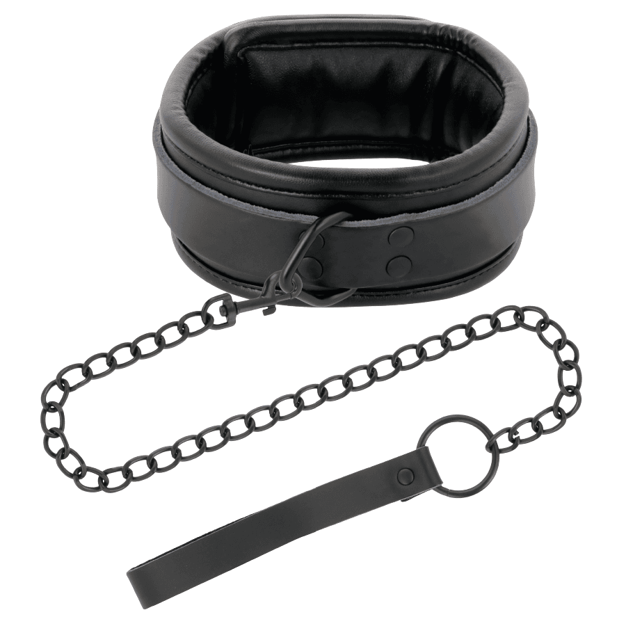 DARKNESS - HANDSCHELLEN UND KRAGEN AUS SCHWARZEM LEDER 4
