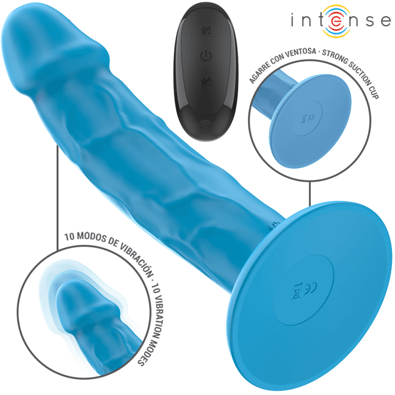 INTENSE - PHOEBE REALISTIC VIBRATOR 10 VIBRATIONS BLUE REMOTE CONTROL 2