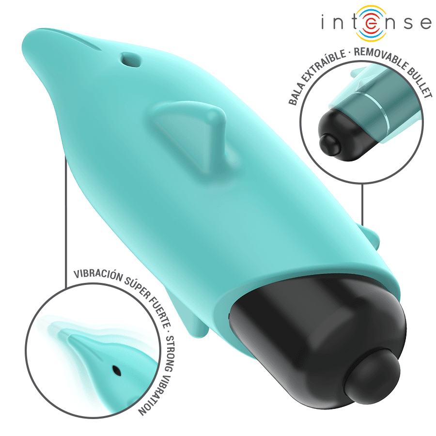 INTENSE - ECHO VIBRATING BULLET DOLPHIN BLUE 8 X 4.7 CM 3