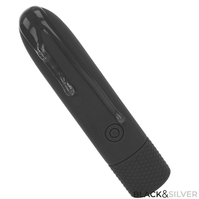 BLACK & SILVER - GERI USB RECHARGEABLE VIBRATING BULLET 8 VIBRATIONS BLACK 10 X 2.2 CM 3