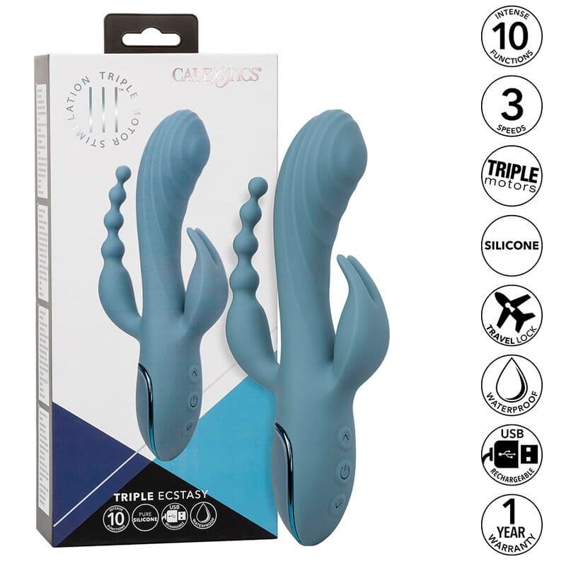 CALEXOTICS - VIBRATOR TRIPLE ECSTASY GREY 2