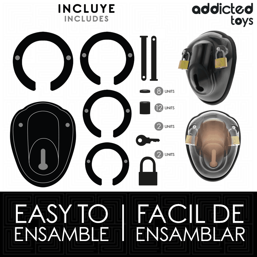 ADDICTED TOYS LOCKED - KEYLESS RESTRAINT PENIS CAGE 11.5 CM 4