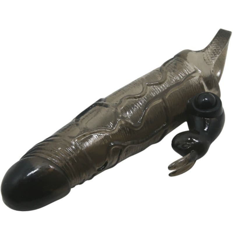 BAILE - REALISTIČEN OVOJ ZA PENIS BRAVE MAN Z ZAJČKOM, ČRN, 16,5 CM 3