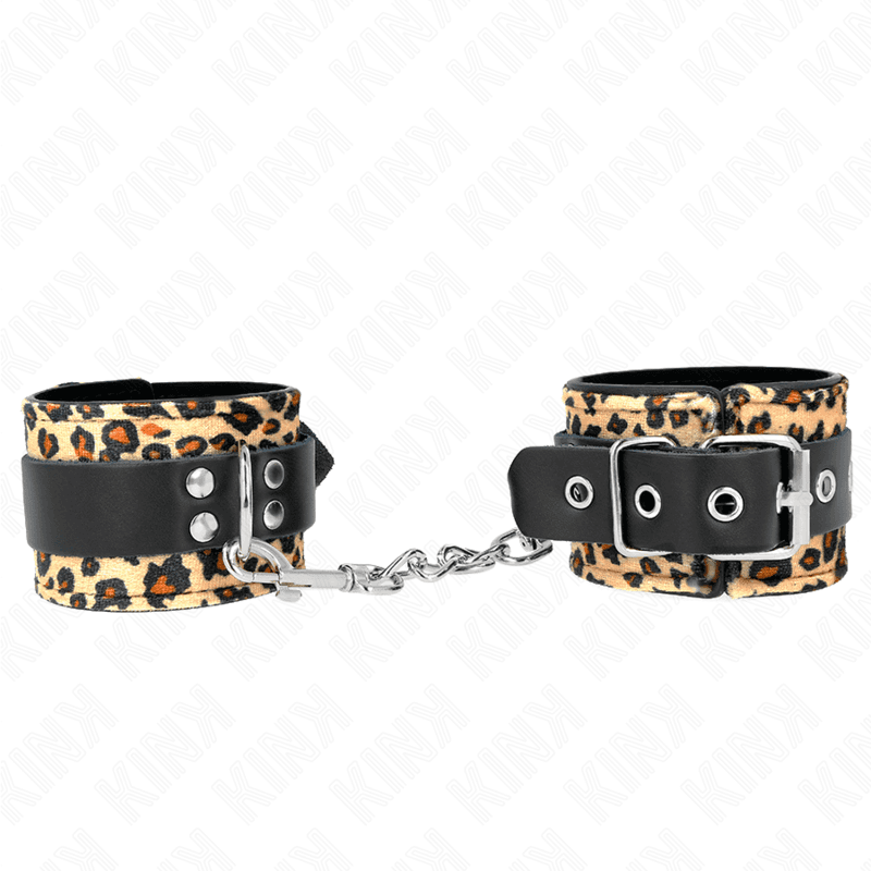 KINK - LEOPARD REAL LEATHER WRIST RESTRAINT ADJUSTABLE 18-29 CM X 5.5 CM 2