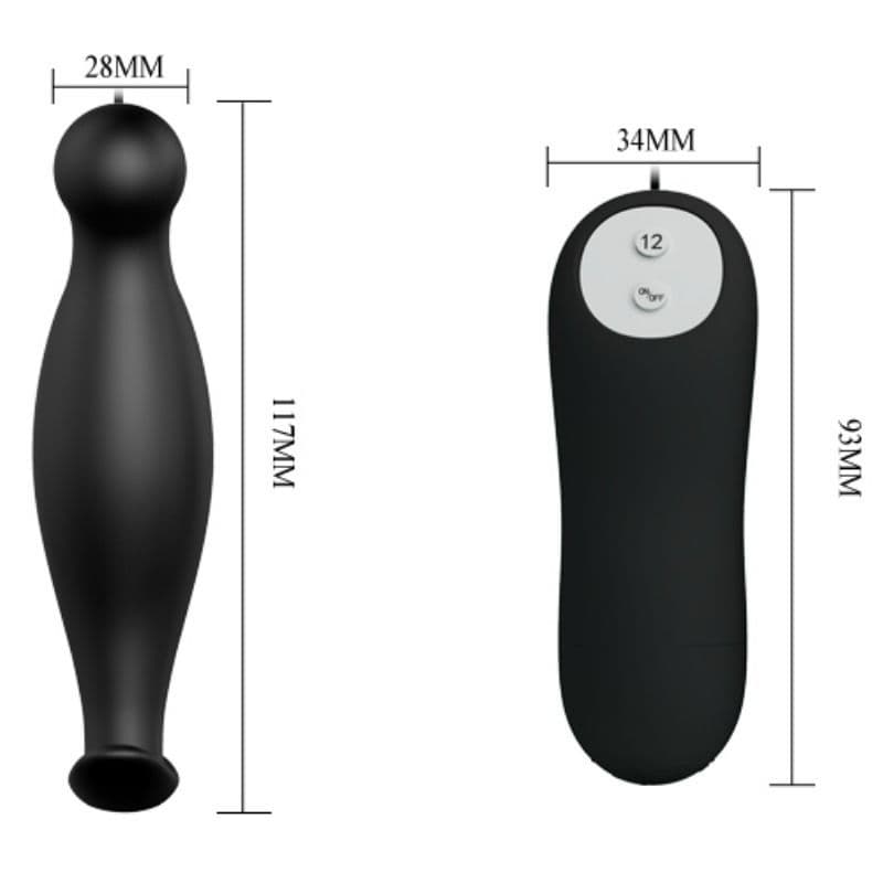 PRETTY LOVE - PLUG ANALE IN SILICONE 12 MODALIT DI VIBRAZIONE NERO 4