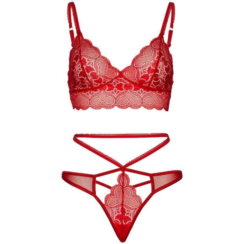 LEG AVENUE - 2-TEILIGES SET, SPITZEN-BRALET UND TANGA M/L 3